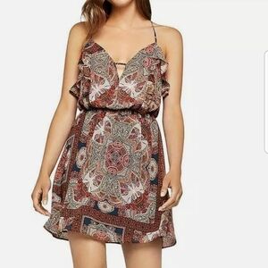 NWT BCBGENERATION Paisley Hypnosis Ruffle Dress